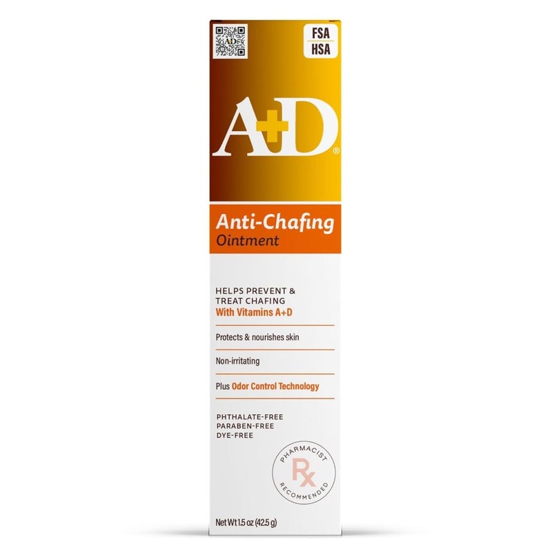 A + D Anti-Chafing Ointment – Helps protect & treat skin irritation from friction or chafing, with odor control technology, pharmacist recommended and non-irritating – 1.5 oz - Image 1